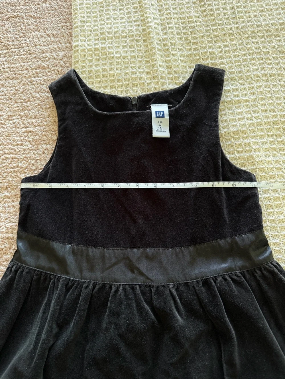 Girls fancy Black Velvet Dress with Satin Waistband